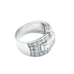 Bague Bandeau en platine et diamants - Castafiore