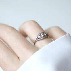 Bague Bandeau en platine et diamants - Castafiore