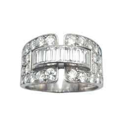 Bague Bandeau en platine et diamants - Castafiore