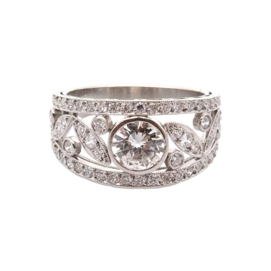 Bague Bandeau en platine et diamants - Castafiore