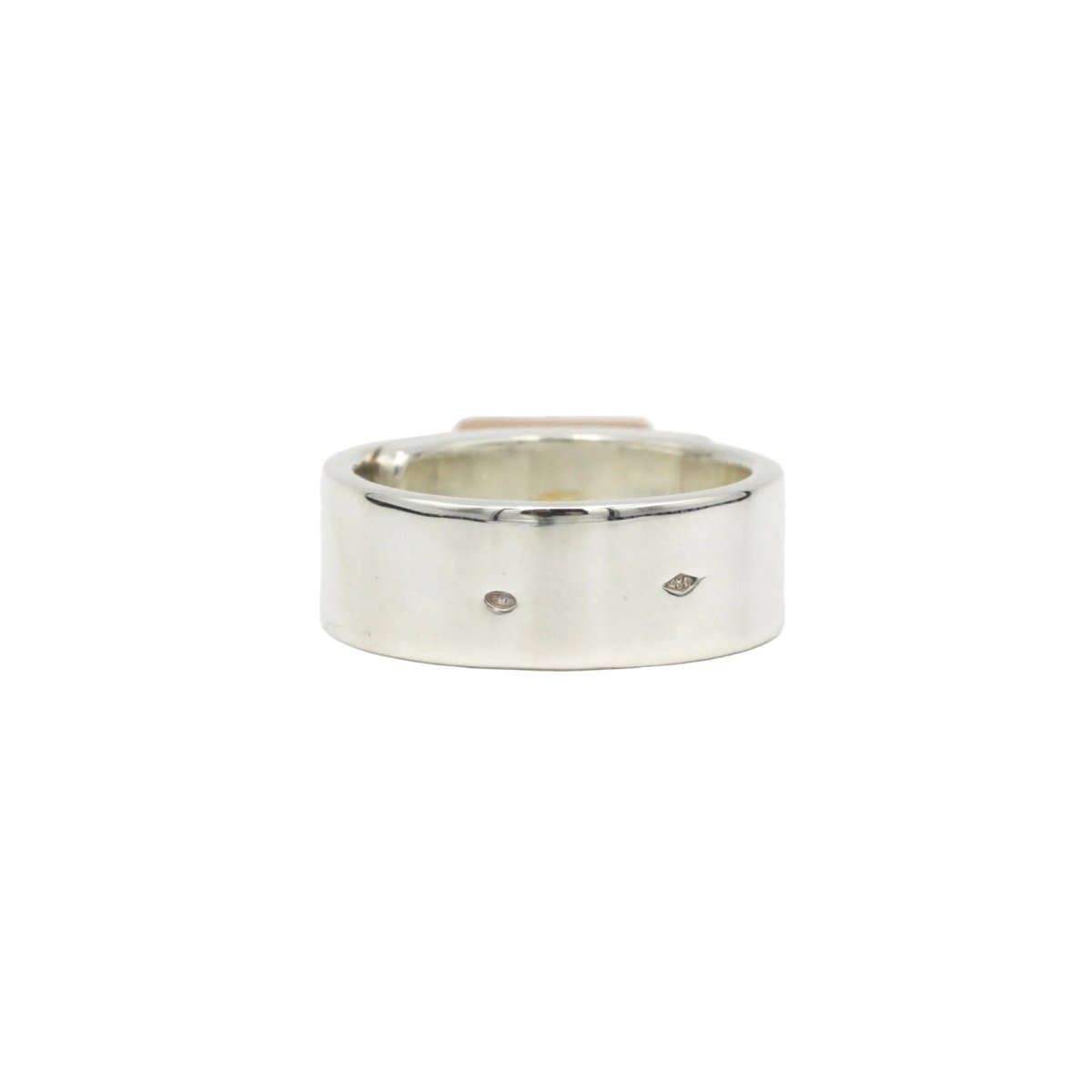 Bague Bandeau HERMÈS "Amulettes" en or rose et argent - Castafiore