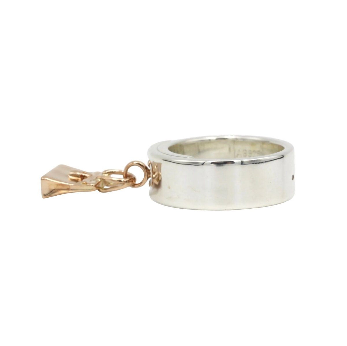 Bague Bandeau HERMÈS "Amulettes" en or rose et argent - Castafiore