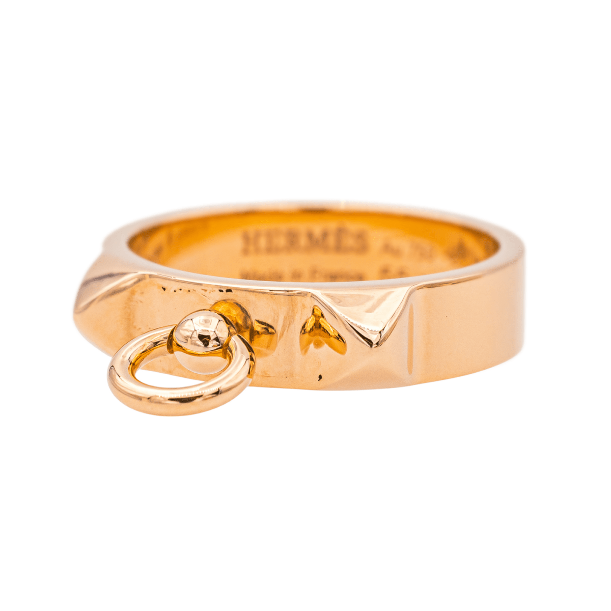 Bague Bandeau HERMÈS "Collier de Chien" en or rose - Castafiore