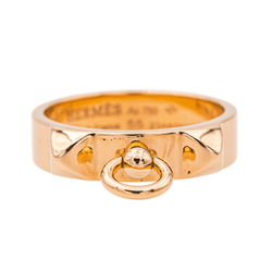 Bague Bandeau HERMÈS "Collier de Chien" en or rose - Castafiore