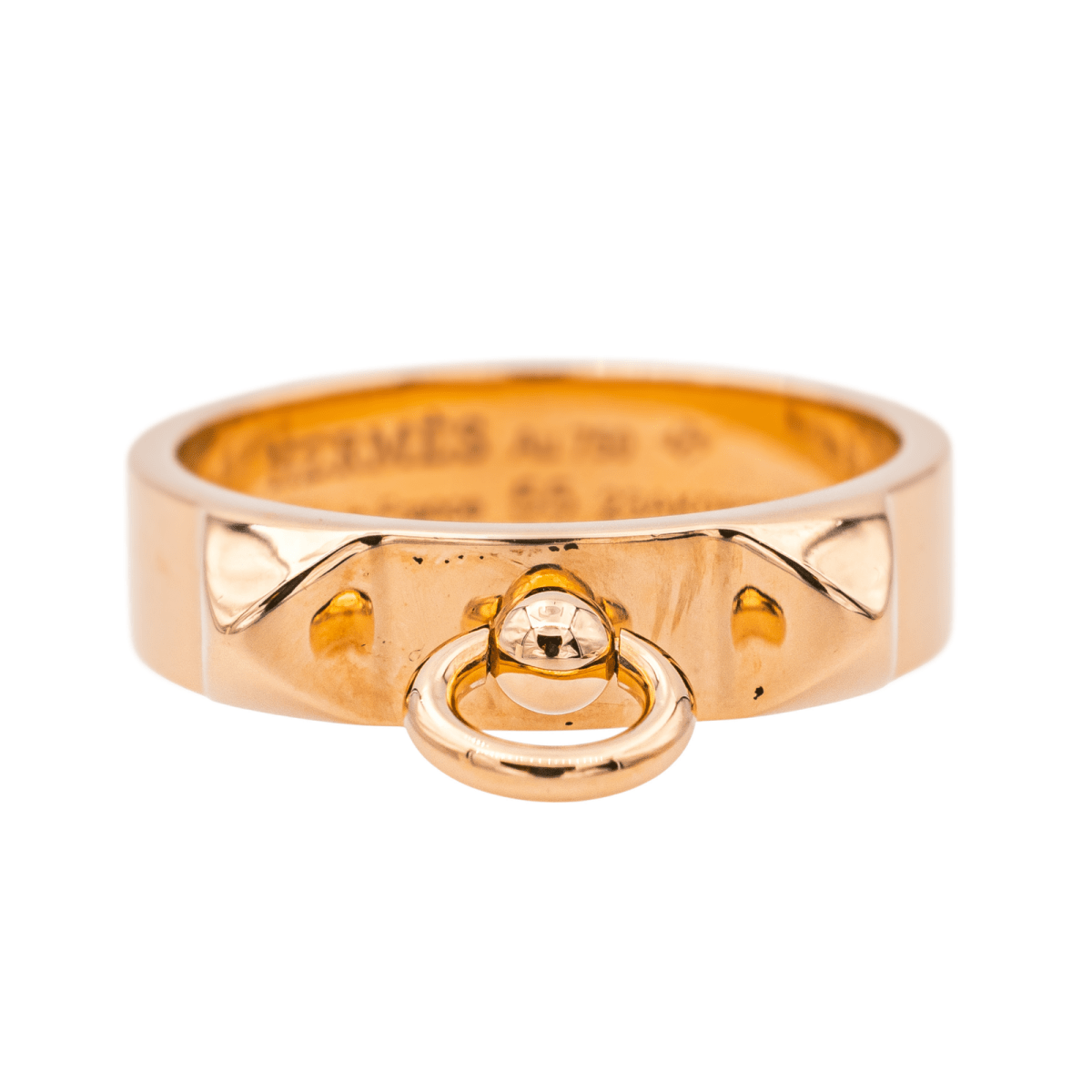 Bague Bandeau HERMÈS "Collier de Chien" en or rose - Castafiore