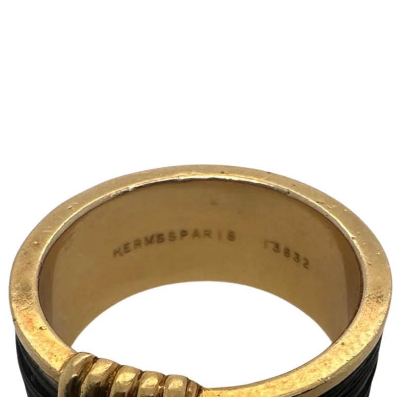 Bague Bandeau HERMÈS en or jaune et crin - Castafiore
