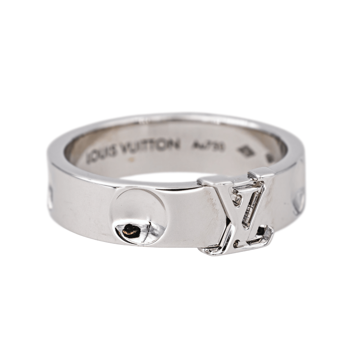 Bague Bandeau LOUIS VUITTON "Empreinte" en or blanc - Castafiore
