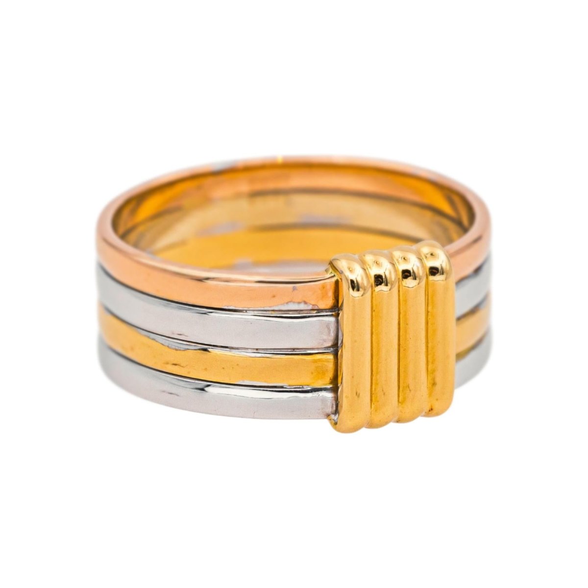 Bague Bandeau MAUBOUSSIN "Élégance française" en or blanc, or jaune et or rose - Castafiore