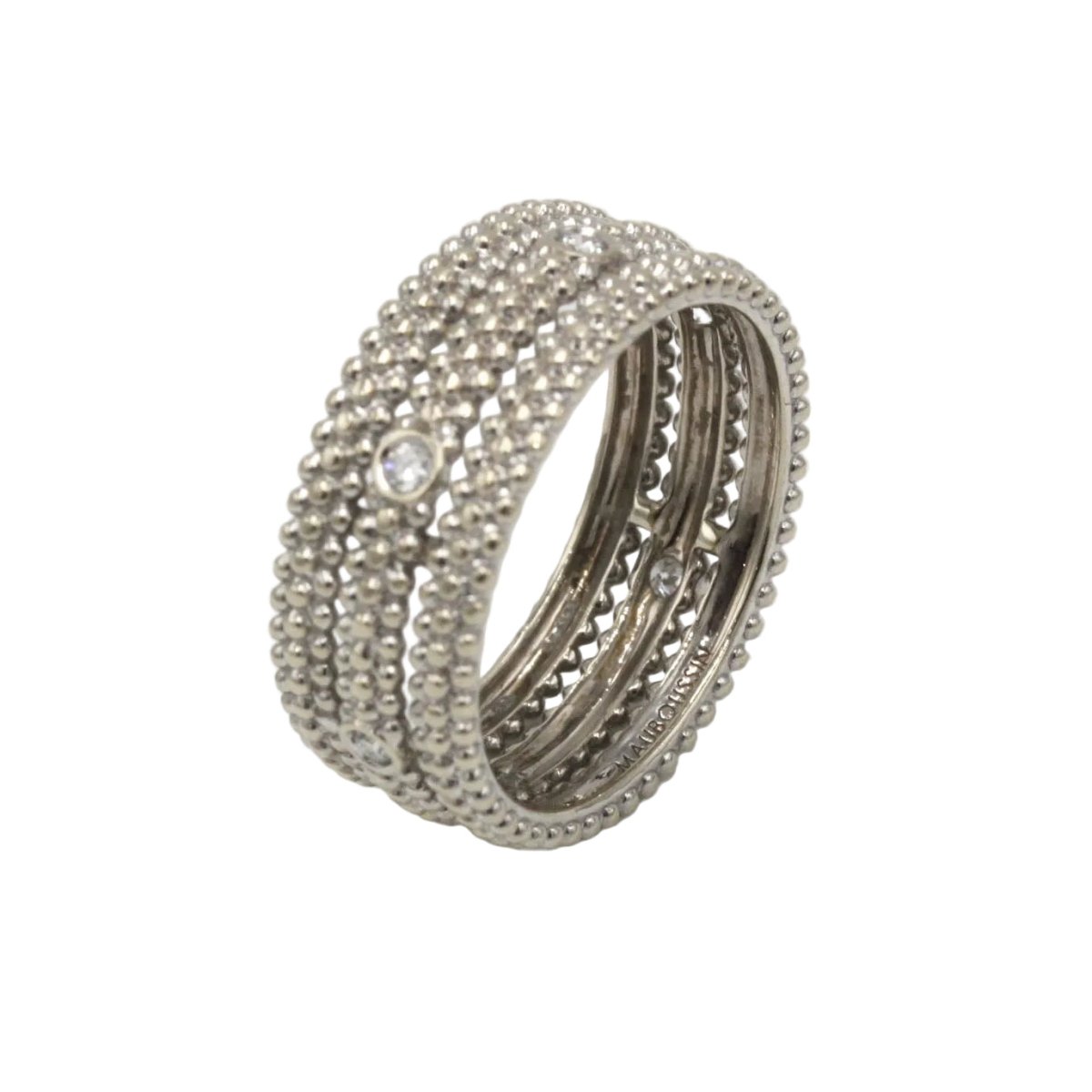 Bague Bandeau MAUBOUSSIN "Le Premier Jour 1" en or blanc et diamants - Castafiore