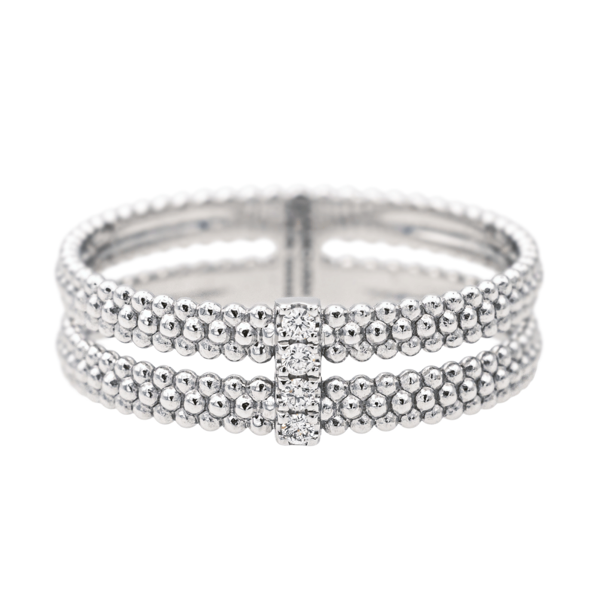 Bague Bandeau MAUBOUSSIN "Mon Premier Jour c'est Toi N°1" en or blanc et diamants - Castafiore