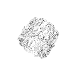 Bague Bandeau MESSIKA "Arabesque" en or blanc et diamants - Castafiore