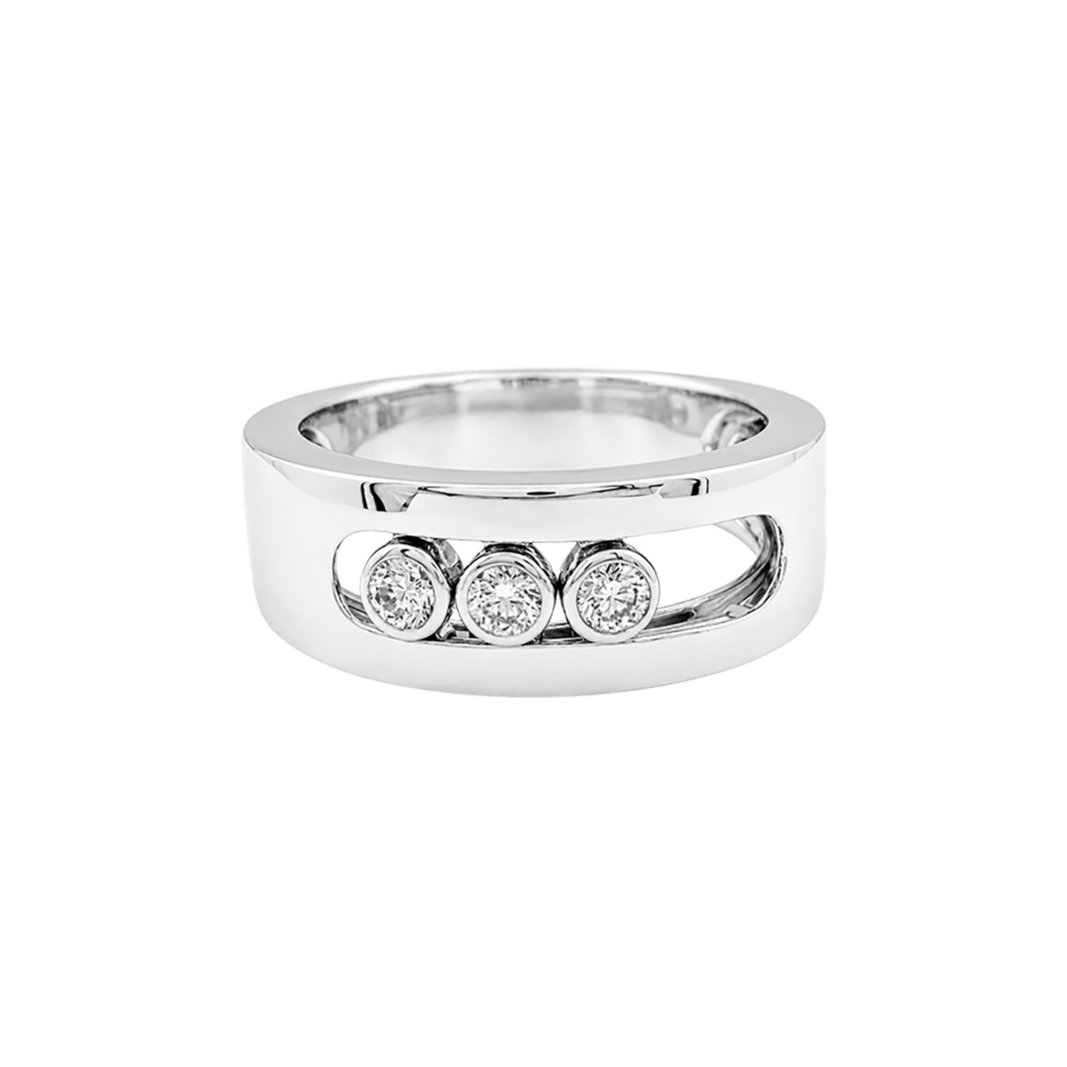 Bague Bandeau MESSIKA "Move Joaillerie" en or blanc et diamants - Castafiore