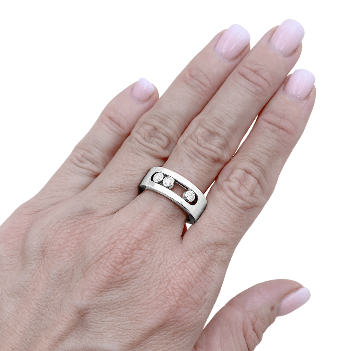 Bague Bandeau MESSIKA "Move Joaillerie" en or blanc et diamants - Castafiore