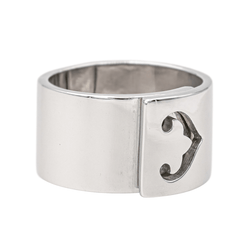 Bague Bandeau O.J. Perrin "Légende" en or blanc - Castafiore