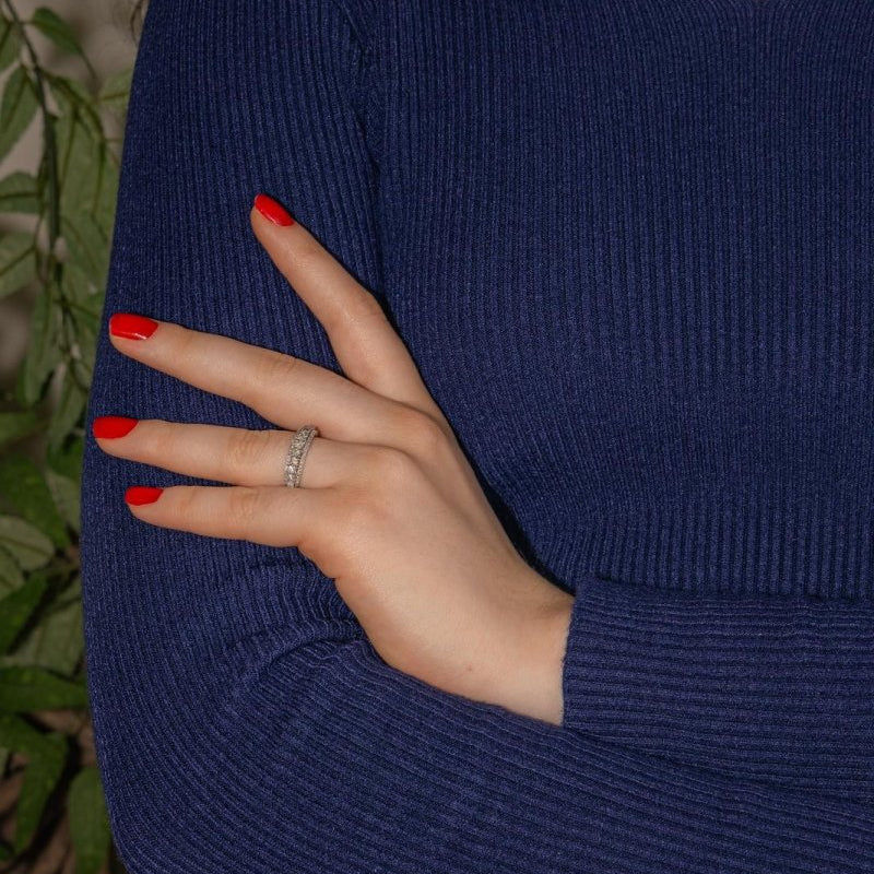 Bague Bandeau Or blanc Diamant - Castafiore