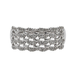 Bague Bandeau Or blanc Diamant - Castafiore