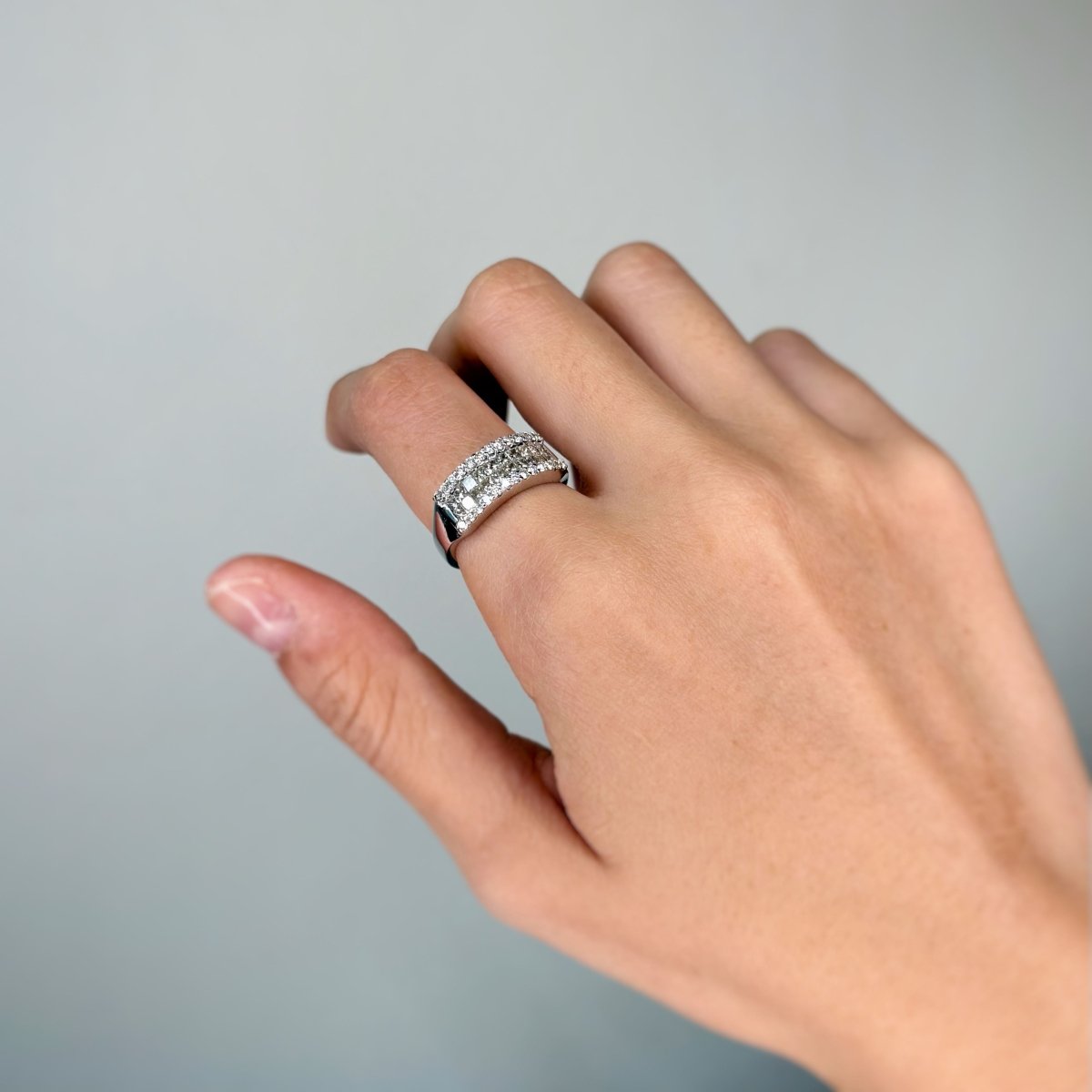 Bague Bandeau - Or blanc & Diamants - Castafiore