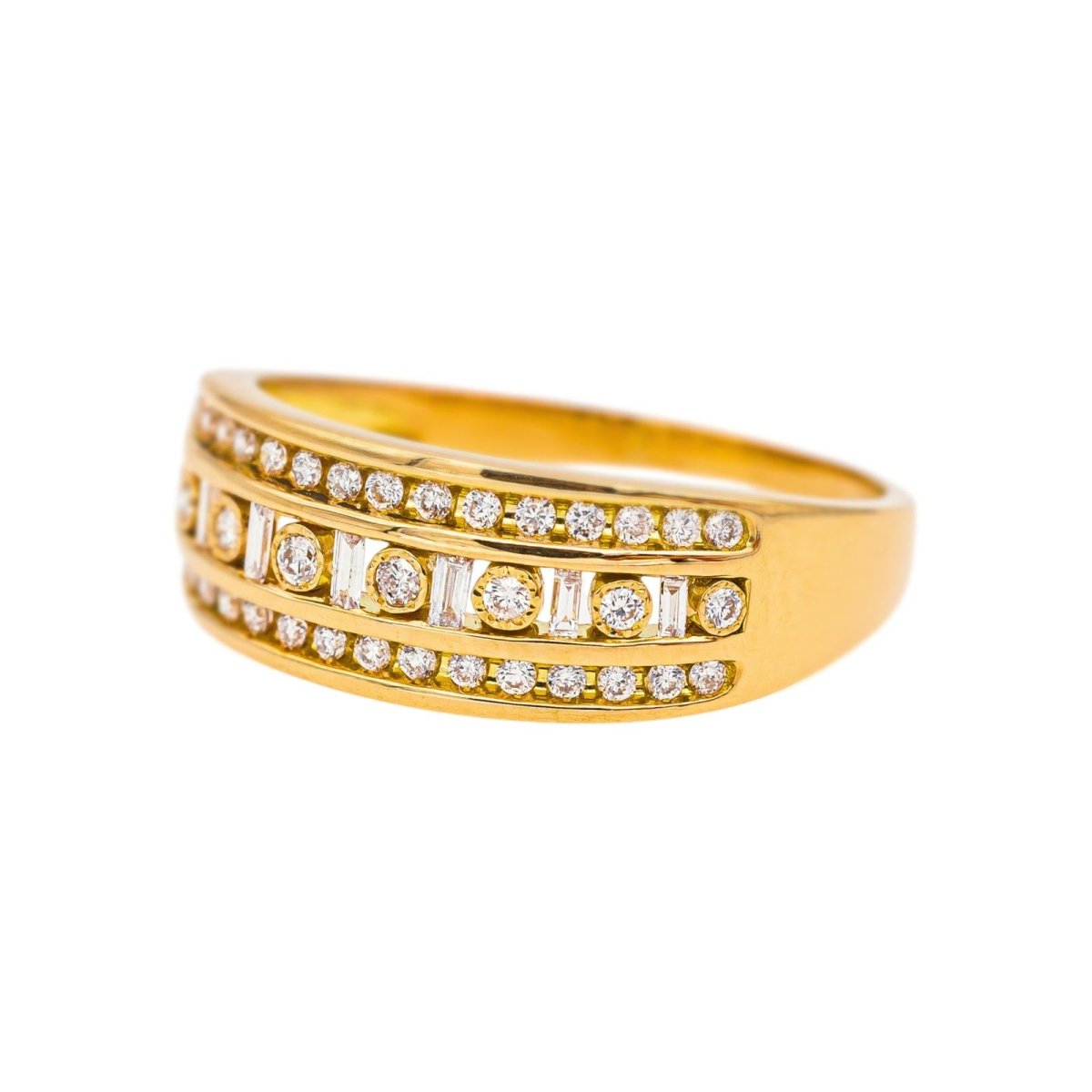 Bague Bandeau Or jaune Diamant - Castafiore