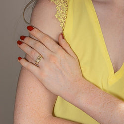 Bague Bandeau Or jaune Diamant - Castafiore
