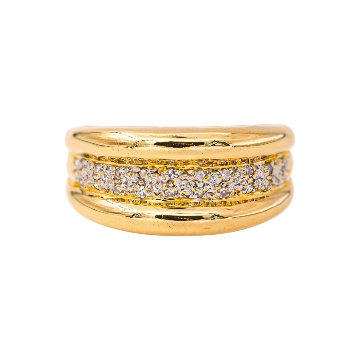 Bague Bandeau Or jaune Diamant - Castafiore