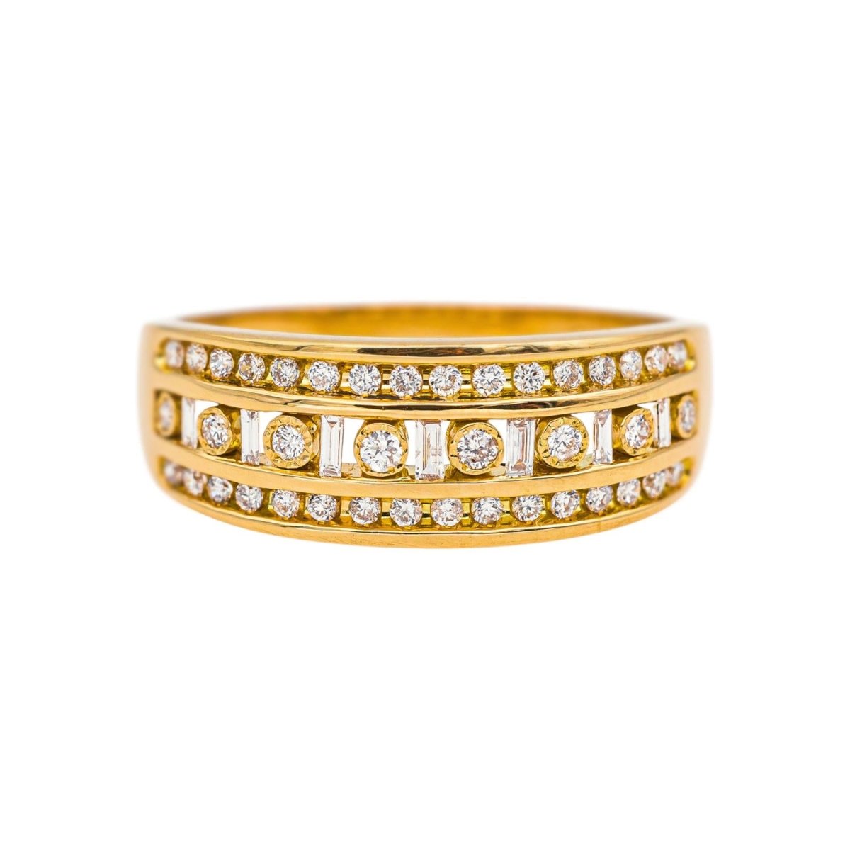 Bague Bandeau Or jaune Diamant - Castafiore