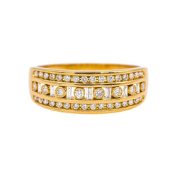 Bague Bandeau Or jaune Diamant - Castafiore