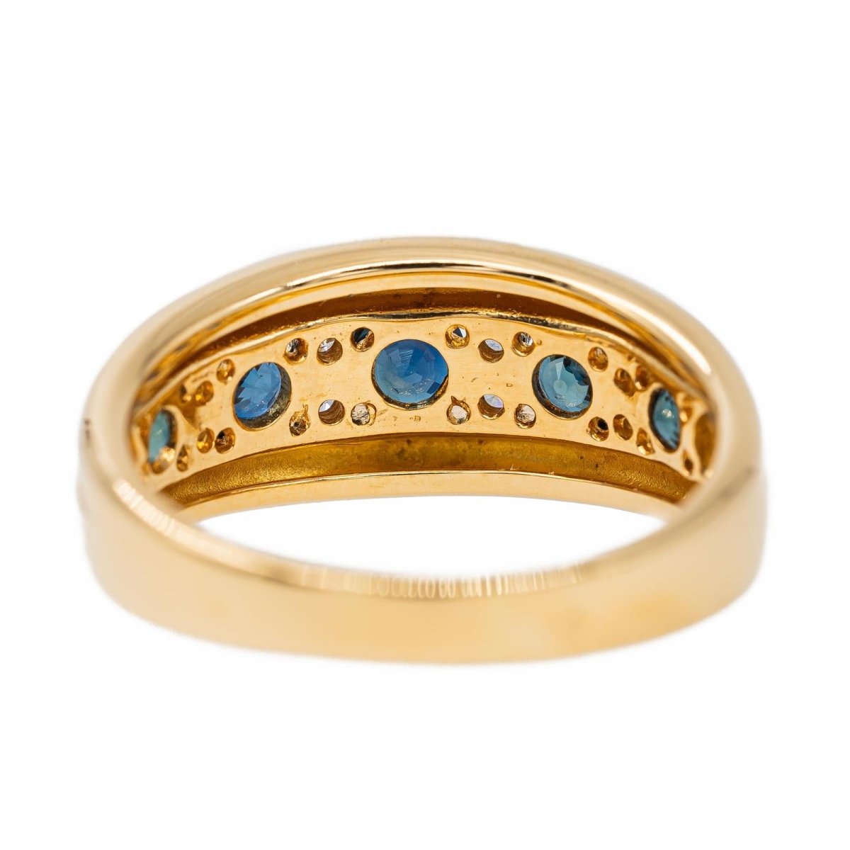 Bague Bandeau Or jaune Saphir - Castafiore