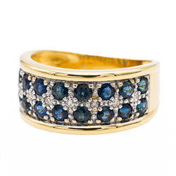 Bague Bandeau Or jaune Saphir - Castafiore