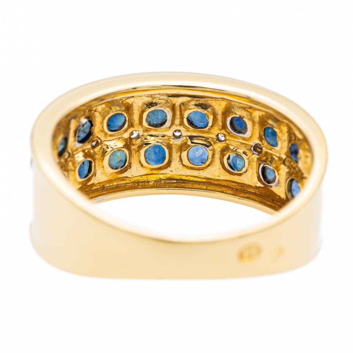 Bague Bandeau Or jaune Saphir - Castafiore