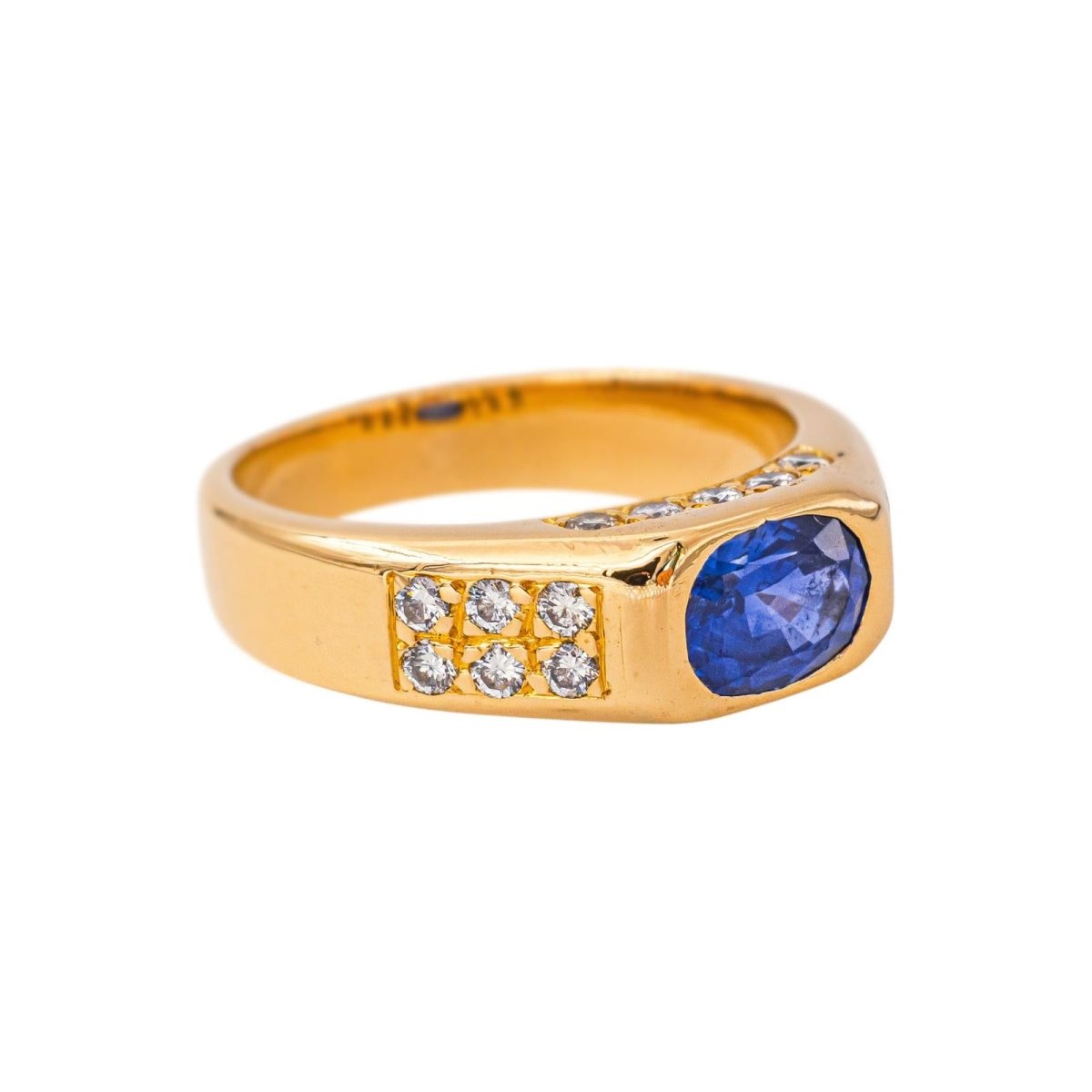 Bague Bandeau Or jaune Saphir - Castafiore