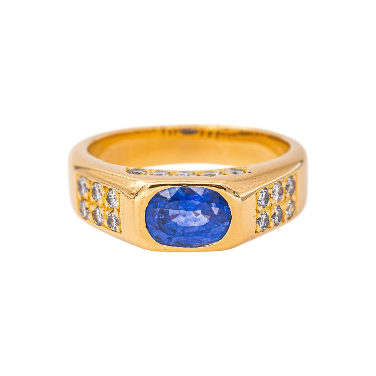 Bague Bandeau Or jaune Saphir - Castafiore