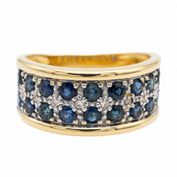 Bague Bandeau Or jaune Saphir - Castafiore