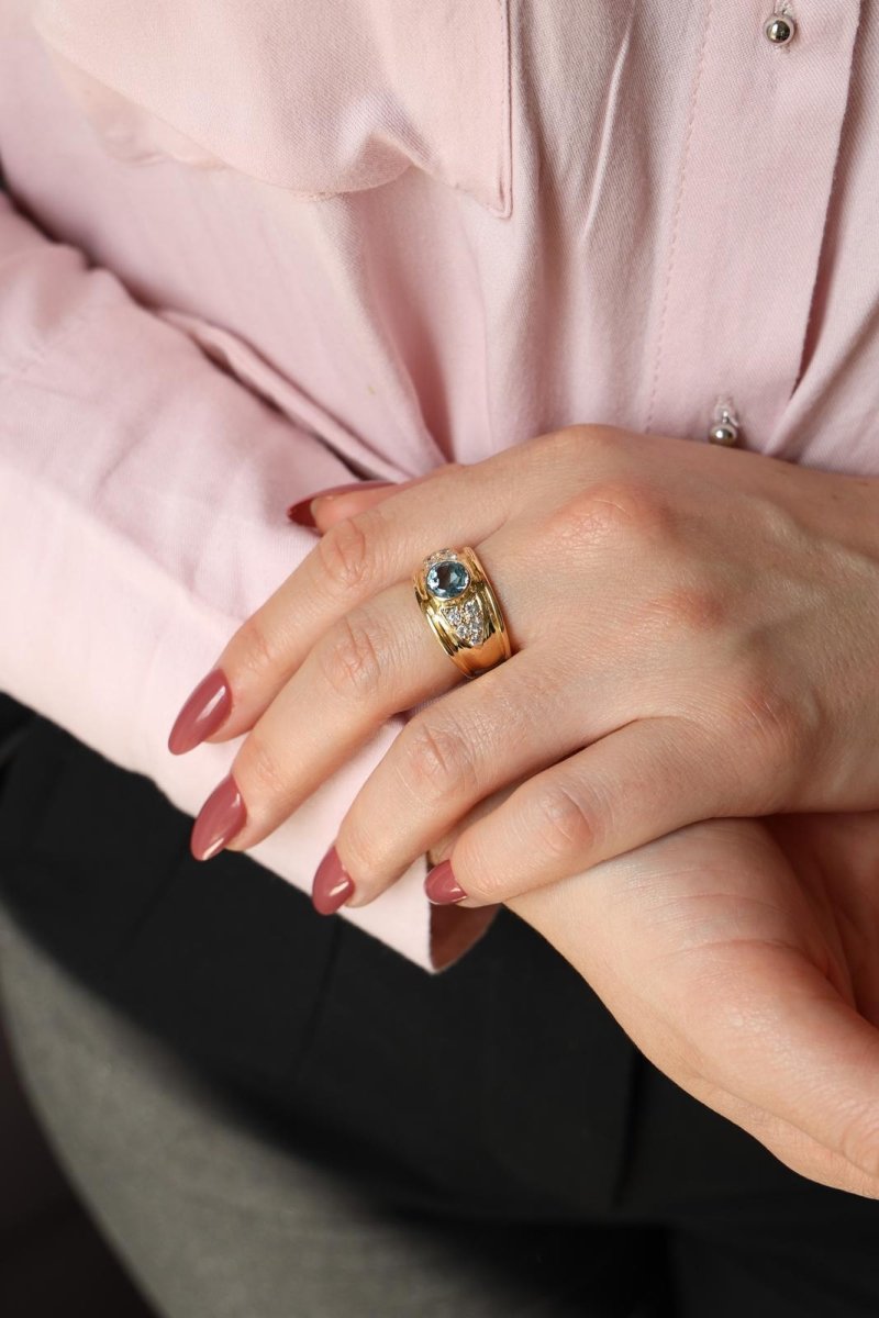 Bague Bandeau Or jaune Topaze - Castafiore