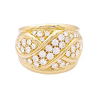 Bague bandeau en or jaune et diamants. - Castafiore