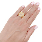 Bague bandeau pavage or jaune, diamants. - Castafiore