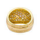 Bague bandeau pavage or jaune, diamants. - Castafiore