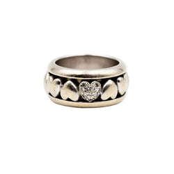 Bague Bandeau PIAGET "Coeur" en or blanc et diamants - Castafiore