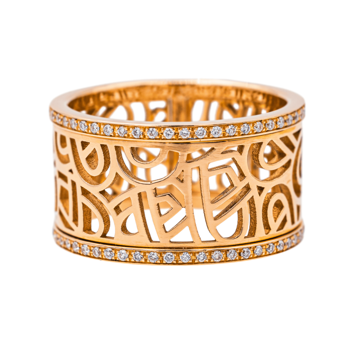 Bague Bandeau POIRAY "Coeur Fil" en or rose et diamants - Castafiore