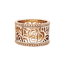 Bague Bandeau POIRAY "Coeur Fil" en or rose et diamants - Castafiore