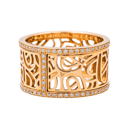 Bague Bandeau POIRAY "Coeur Fil" en or rose et diamants - Castafiore