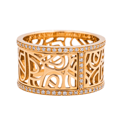 Bague Bandeau POIRAY "Coeur Fil" en or rose et diamants - Castafiore