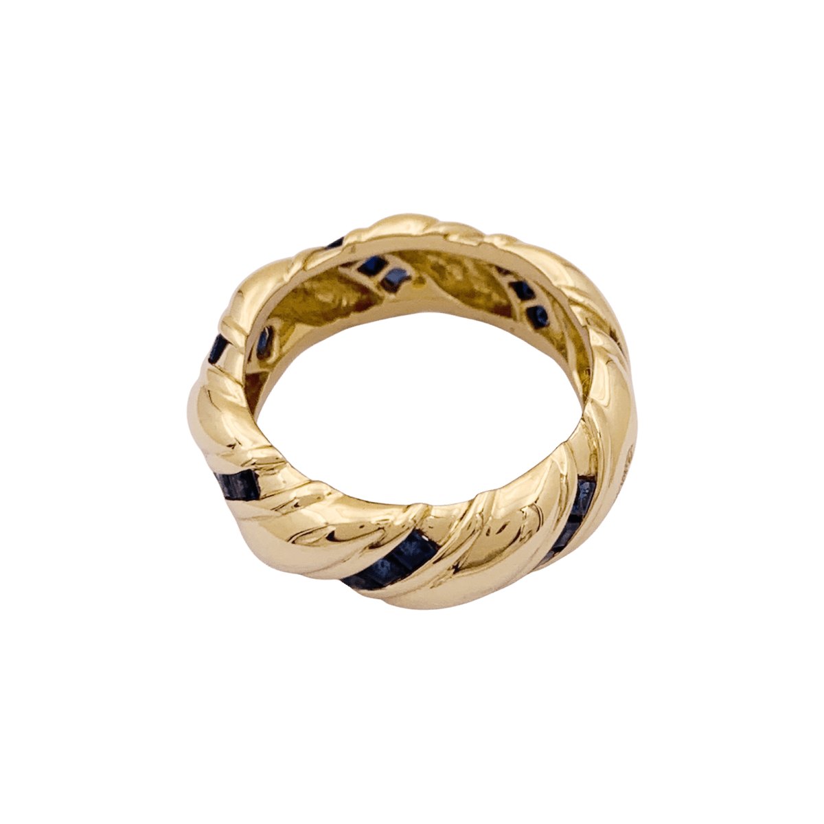 Bague Bandeau POIRAY en or jaune et saphirs - Castafiore