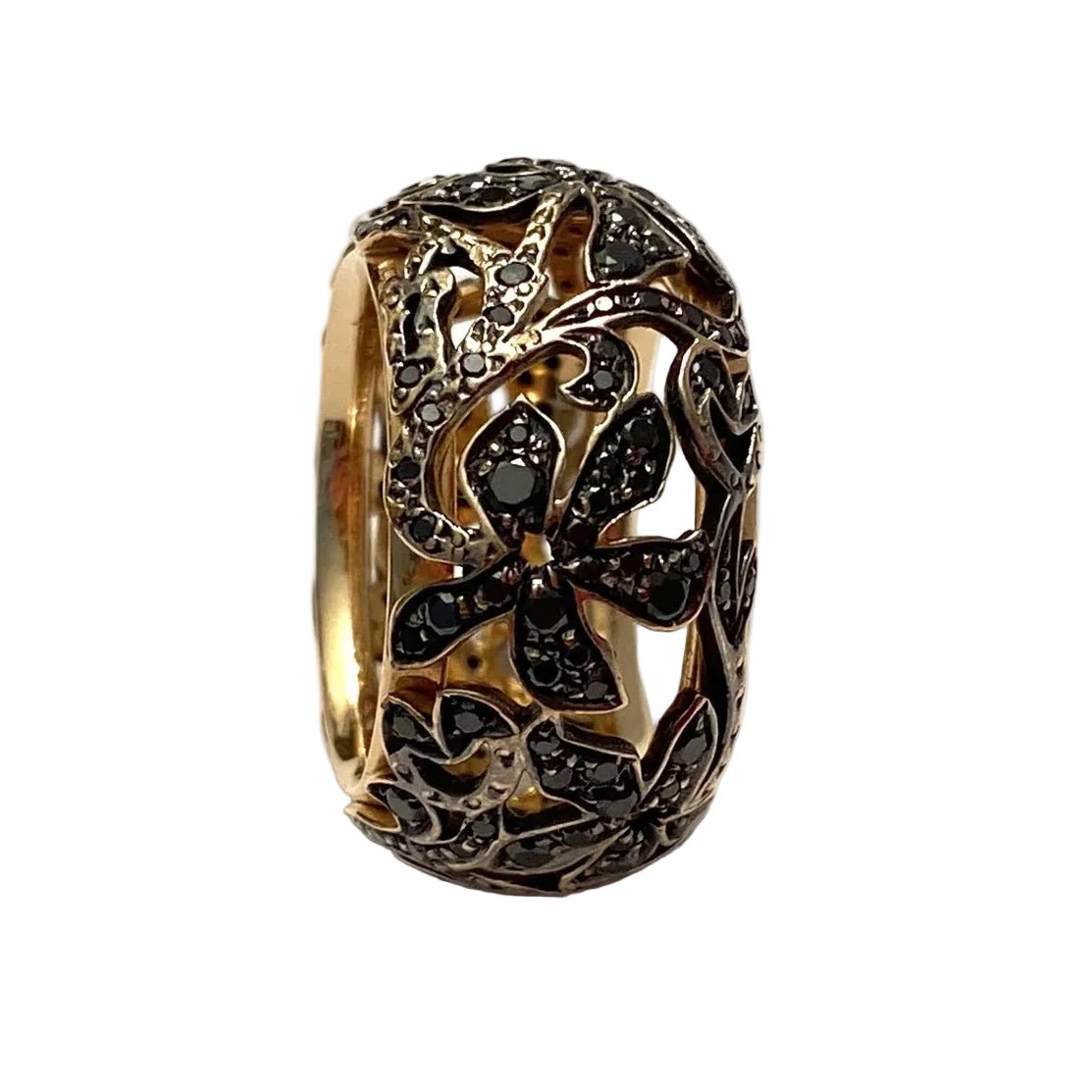 Bague Bandeau POMELLATO "Arabesque" en or rose et diamants - Castafiore