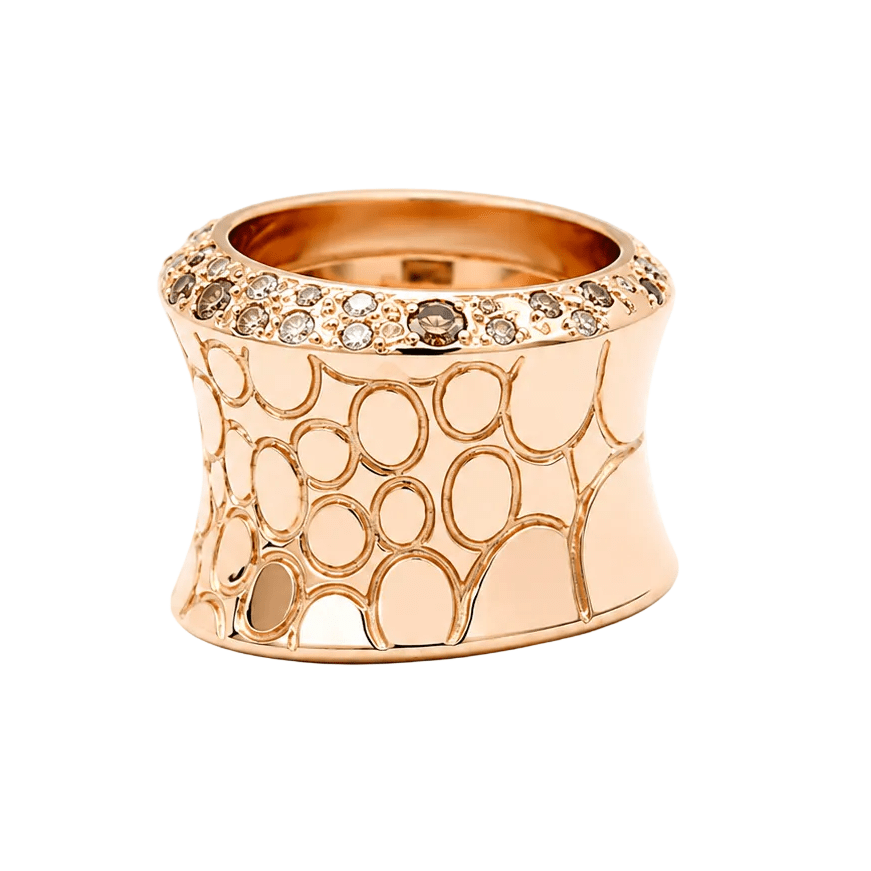 Bague Bandeau POMELLATO "Cocco" en or rose et diamants - Castafiore