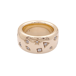 Bague Bandeau POMELLATO "Iconica" en or rose et diamants - Castafiore