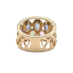 Bague Bandeau ROCCA en or rose, saphirs et diamants - Castafiore