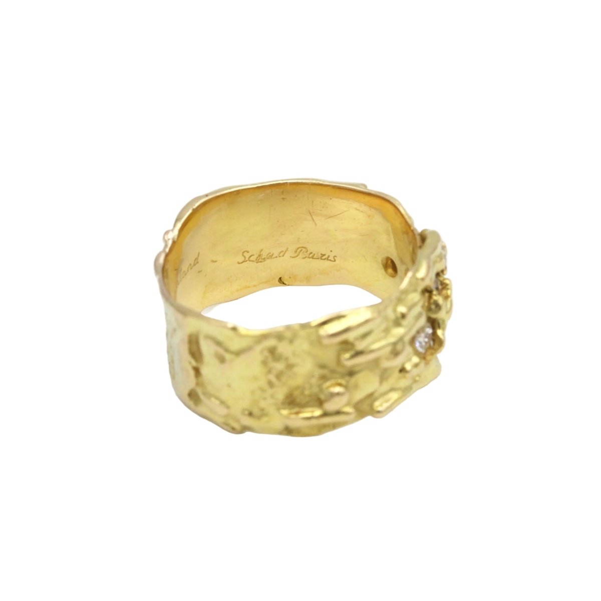 Bague Bandeau ROLAND SCHAD en or jaune et diamants - Castafiore