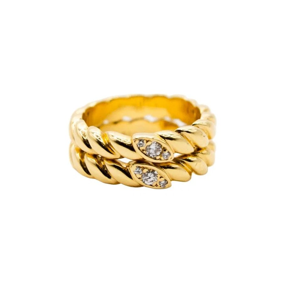 Bague Bandeau VAN CLEEF & ARPELS en or jaune et diamants - Castafiore