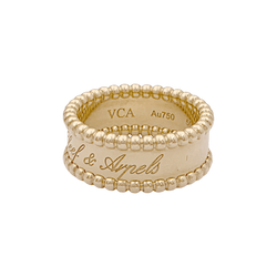 Bague Bandeau VAN CLEEF & ARPELS. "Perlée signature" en or jaune - Castafiore