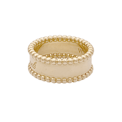 Bague Bandeau VAN CLEEF & ARPELS. "Perlée signature" en or jaune - Castafiore